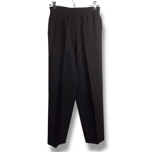 Vintage Size 6 Petite Alia Black Pleated Pants Pull On Trousers Dress Pants - Picture 1 of 10